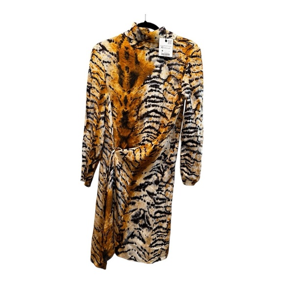 🐯 ZARA Woman Animal Print Dress | Size XS | New - Picture 4 of 10
